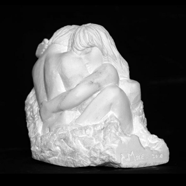 Amour Et Dualite 2013 Sculpture Commande Marbre Blanc 00