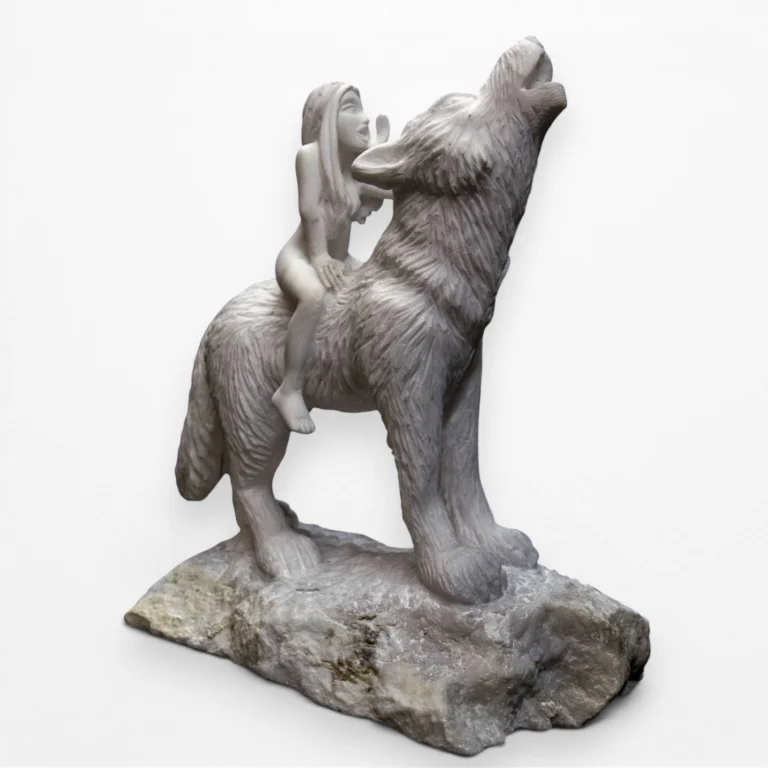 L'Appel, Sculpture en Marbre Blanc