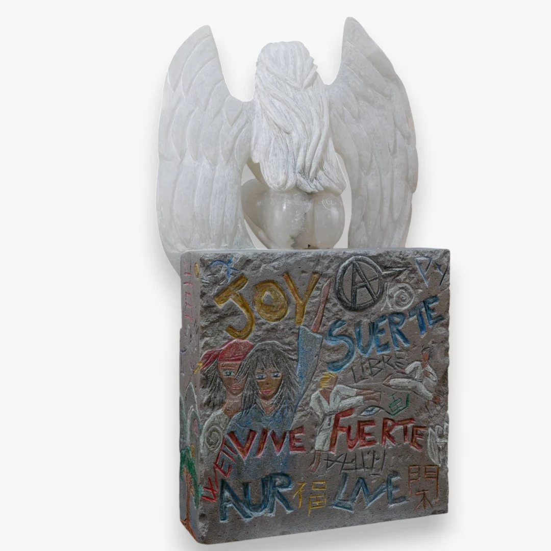 Sculpture Arrivée de l’ange sur terre