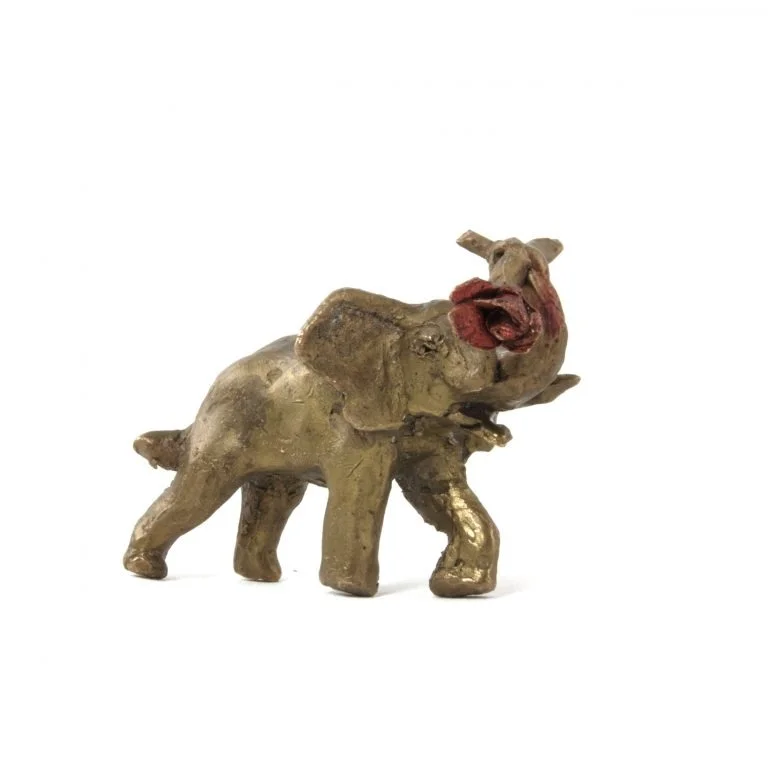 Elephant A La Rose Sculpture Bronze Moreau 01